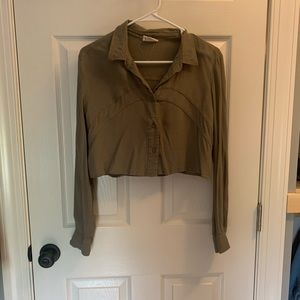 Cropped Button Up Top